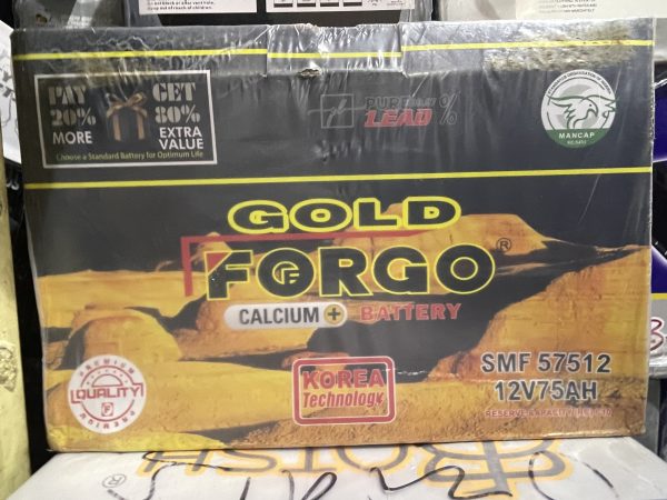 Gold Forgo SMF 12V/75AH Car Battery 57512| Durable & Reliable