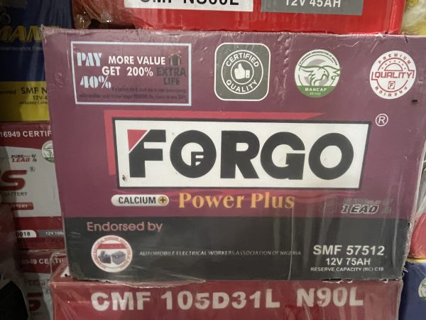 FORGO Power Plus SMF 12V/75AH Car Battery 57512