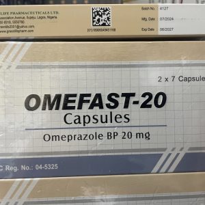 Omefast-20mg Capsules | Omeprazole BP 20mg |
