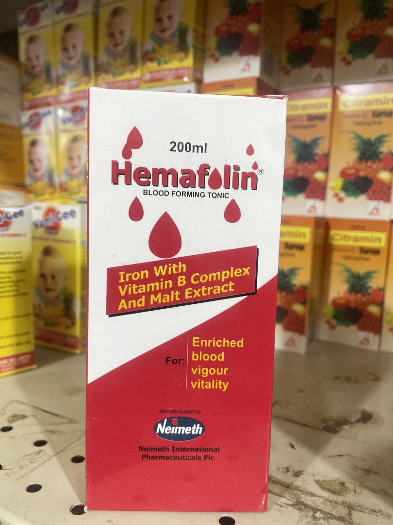 Hemafolin Blood Forming Tonic – Iron with Vitamin B Complex for Energy & Vitality