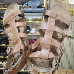 Women’s Tan Gladiator Sandals – Stylish Strappy Flat Sandals for Casual and Summer Outfits