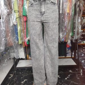 High-Waist Acid Wash Wide Leg Jeans for Women – Vintage Retro Denim Pants