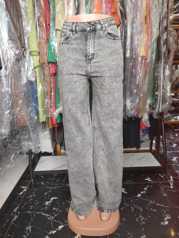 High-Waist Acid Wash Wide Leg Jeans for Women – Vintage Retro Denim Pants