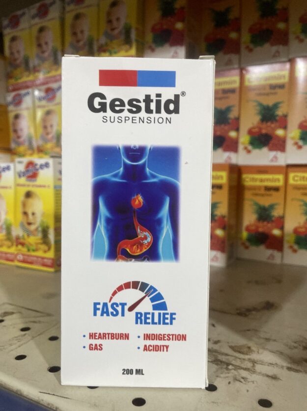 Gestid Suspension - Fast Relief from Heartburn, Indigestion, Gas & Acidity - Antacid Liquid Formula