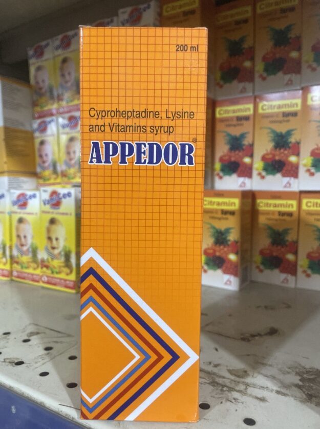 Appedor Syrup - Cyproheptadine, Lysine & Vitamins - Appetite Stimulant & Multivitamin Supplement