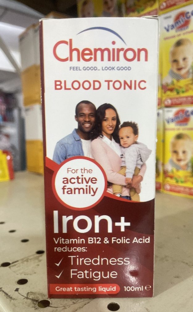 Chemiron FEEL GOOD_ LOOK GOOD BLOOD TONIC Cit For the active family Iron+ Vitamin B12 & Folic Acid reduces: Tiredness