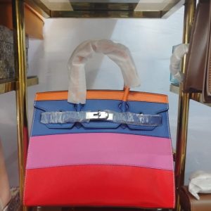 Luxury Color-Block Leather Tote Bag – Trendy Designer-Inspired Handbag for Women