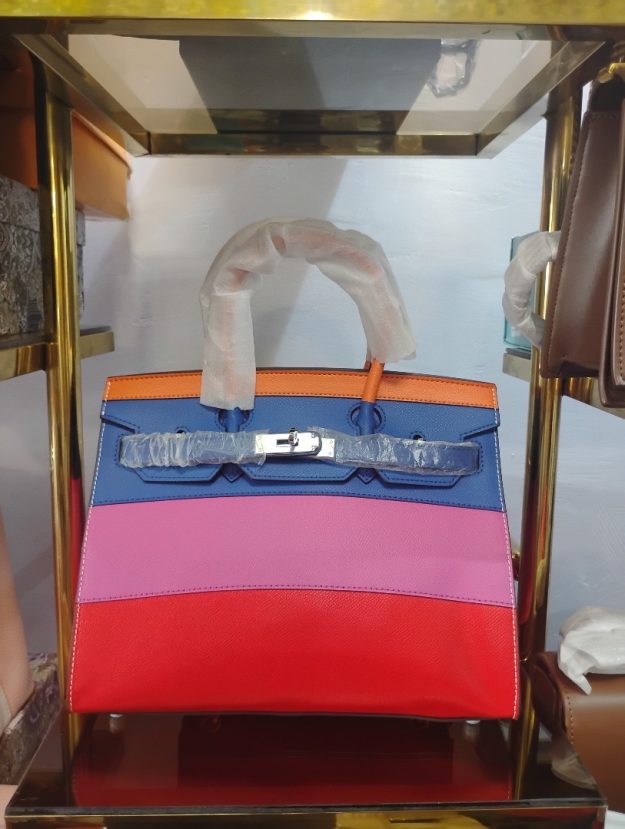 Luxury Color-Block Leather Tote Bag – Trendy Designer-Inspired Handbag for Women