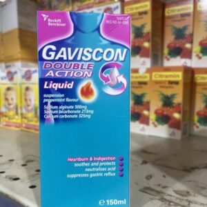 Gaviscon Double Action Liquid - Peppermint Flavour - Soothes Heartburn & Neutralises Acid - 150ml