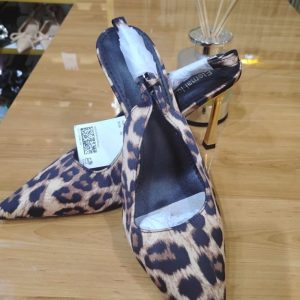 Women’s Leopard Print Pointed-Toe Slingback Heels – Elegant Animal Print High Heels